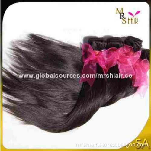 20-inch 6A Unprocessed Natural Color Straight Brazilian Virgin Hair Weaves
